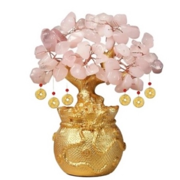 🆕New Feng Shui Rose Quartz Crystal Gemstone Money Bonsai Tree Handcrafted - Picture 5 of 7